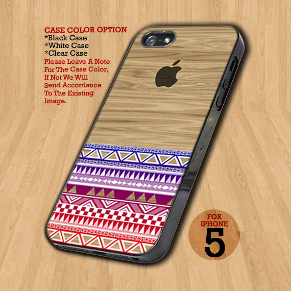 Colorful Aztec Wood Apple Custom For Iphone 5 Black Hard Case, (please Leave A Note If You Want Another Case Or White Case Color)